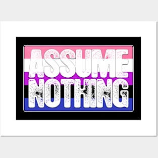 Assume Nothing Genderfluid Pride Flag Posters and Art